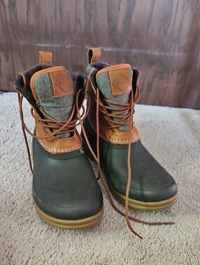 Men's Waterproof Rain & Snow Boots in Green and Brown